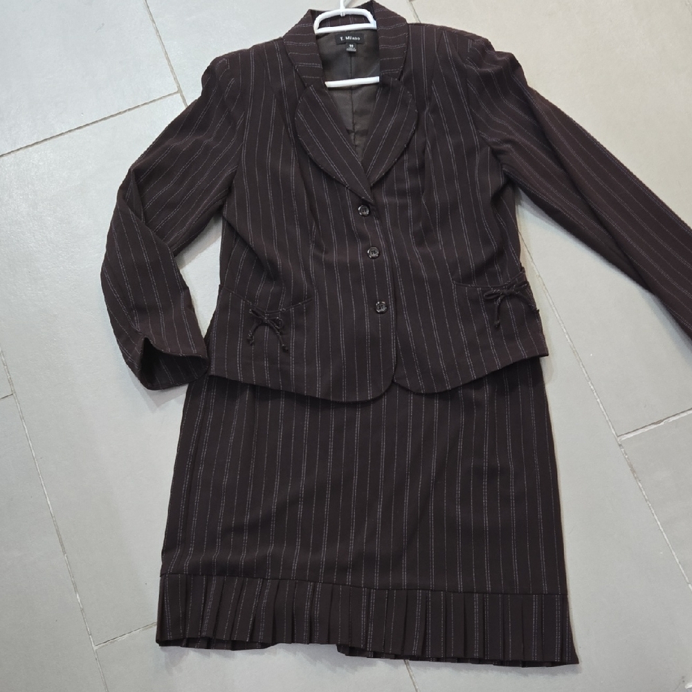 Milano Chocolate Pinstripe Blazer